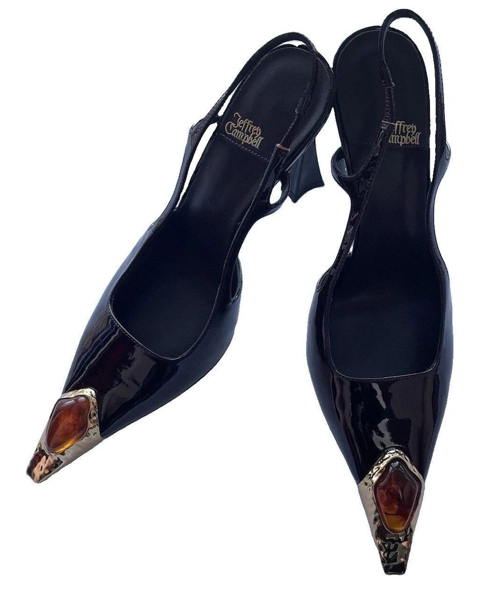 New Jeffrey Campbell Sorcerer Pointed Toe Slingback Pump Women's Size 10 - Picture 6 of 8